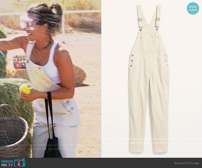 Slouchy Straight Ecru-Wash Workwear Jean Overalls by Old Navy worn by Katie Thurston on The Bachelorette