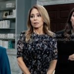 Olivia’s black floral print midi dress on General Hospital