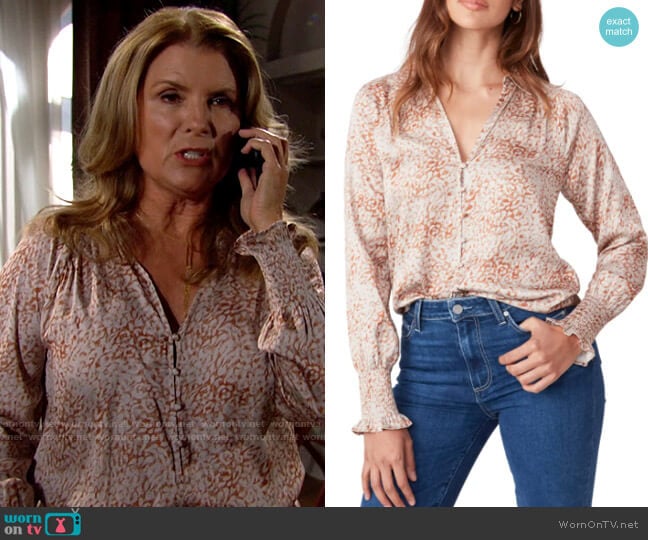 Paige Sayven Blouse worn by Sheila Carter (Kimberlin Brown) on The Bold and the Beautiful