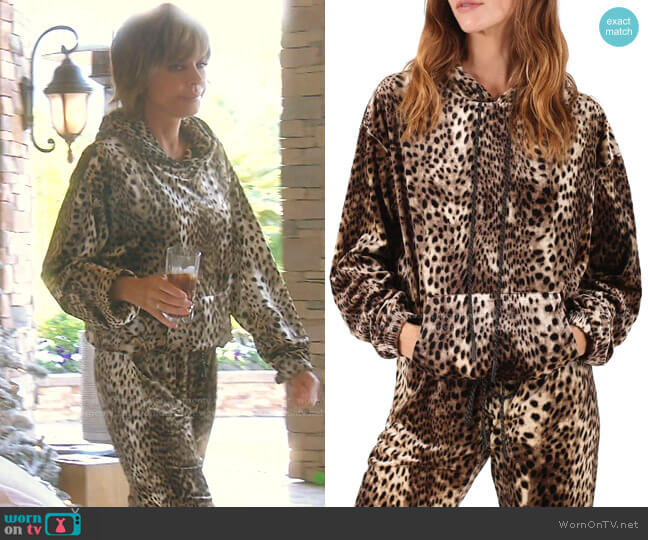 Cheetah Print Hoodie by Pam & Gela worn by Lisa Rinna on The Real Housewives of Beverly Hills