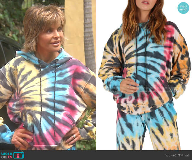 Tie Dye Hoodie by Pam & Gela worn by Lisa Rinna on The Real Housewives of Beverly Hills