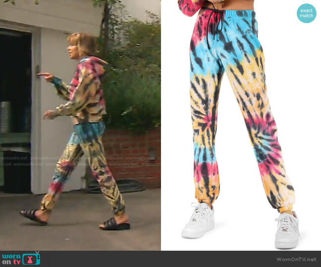 Tie Dye Print Gym Sweatpants by Pam & Gela worn by Lisa Rinna on The Real Housewives of Beverly Hills