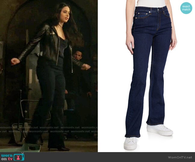 Rag & Bone Nina High-Rise Boot-Cut Denim Jeans worn by Liz Ortecho (Jeanine Mason) on Roswell New Mexico