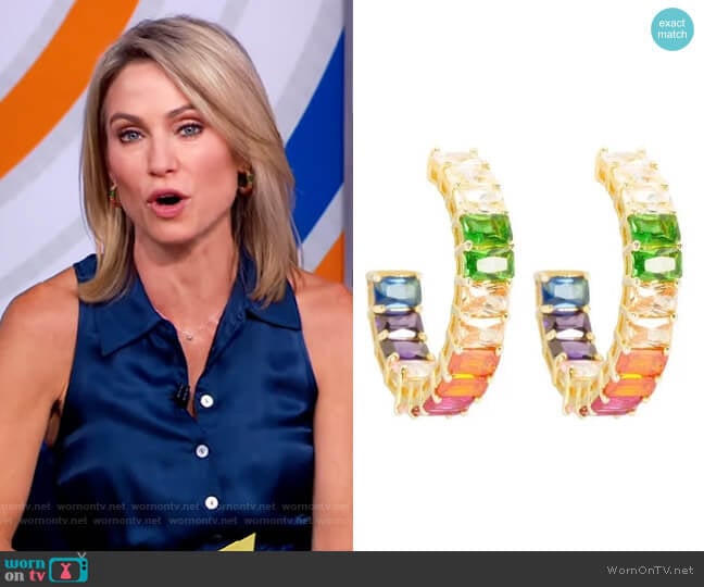 Emerald Rainbow Hoops by Ragen worn by Amy Robach on Good Morning America