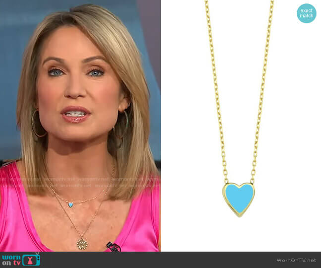 One Love Necklace in Blue by Ragen worn by Amy Robach on Good Morning America