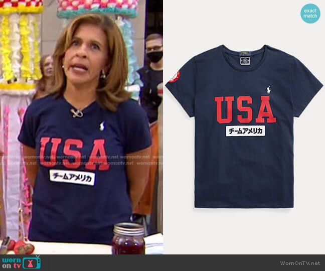 ECOFAST Pure Team USA Jersey Tee by Ralph Lauren worn by Hoda Kotb on Today