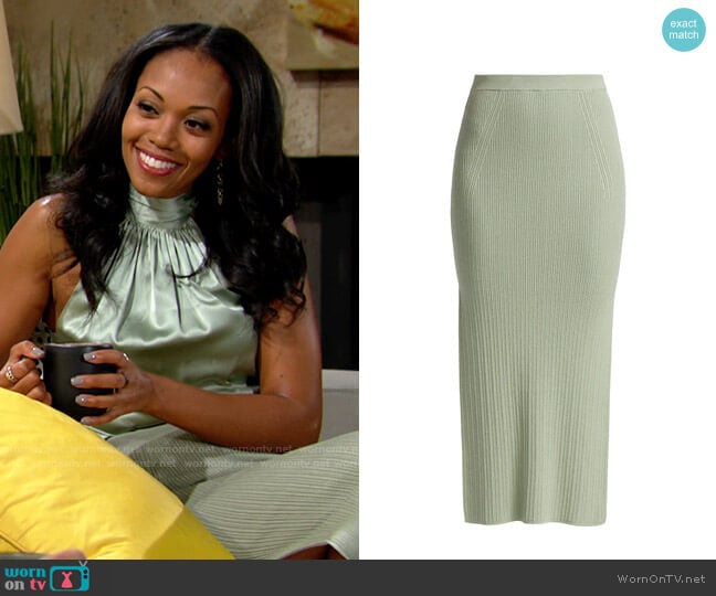 Ramy Brook Traci Skirt worn by Amanda Sinclair (Mishael Morgan) on The Young and the Restless