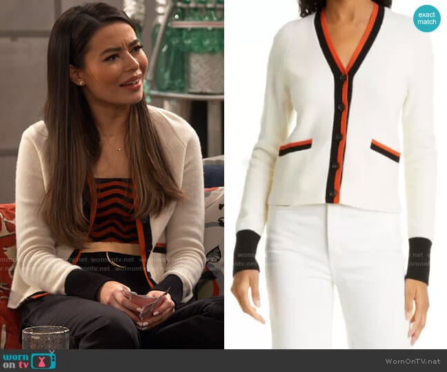 Re/Done 60s Slim Fit Cardigan worn by Carly Shay (Miranda Cosgrove) on iCarly