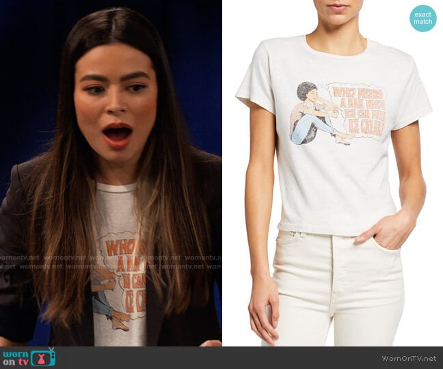 Re/Done Classic Crewneck Graphic Tee worn by Carly Shay (Miranda Cosgrove) on iCarly