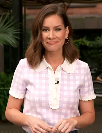 Rebecca's lilac gingham polo top on Good Morning America