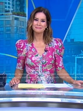 Rebecca’s pink floral top on Good Morning America