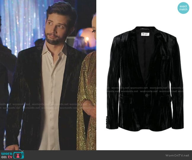 Tailored Suit Jacket by Saint Laurent worn by Sam Flores (Rafael de la Fuente) on Dynasty