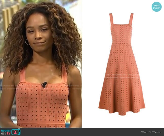 Studded Knit Dress by Sandro worn by Zuri Hall on Access Hollywood