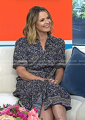 Savannah’s paisley puff sleeve dress on Today