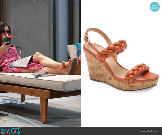 Zaria Wedge Sandal by Schutz worn by Anna Devane (Finola Hughes) on General Hospital