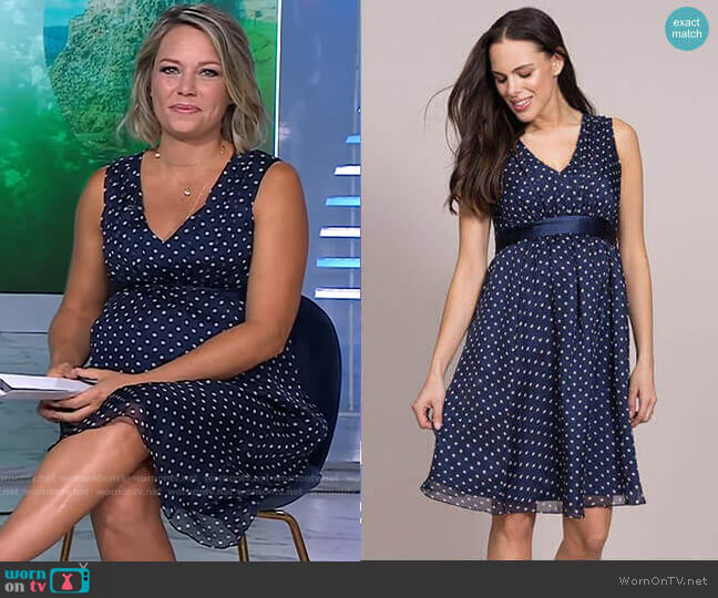 Polka Dot Silk Maternity Dress by Seraphine worn by Dylan Dreyer  on Today