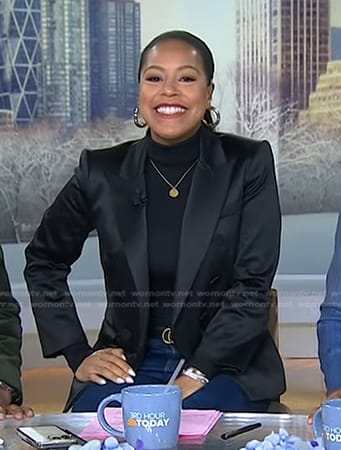 Sheinelle's black double breasted blazer on Today