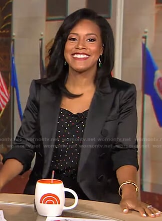 Sheinelle’s black double breasted blazer on Today