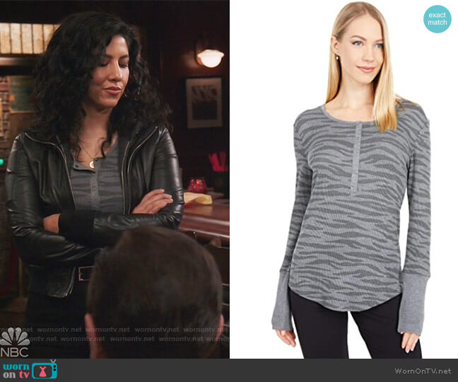 Zebra Forever Henley by Splendid worn by Rosa Diaz (Stephanie Beatriz) on Brooklyn Nine-Nine