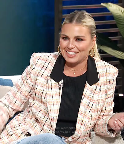 Tanya Rad’s tweed plaid blazer on E! News Daily Pop