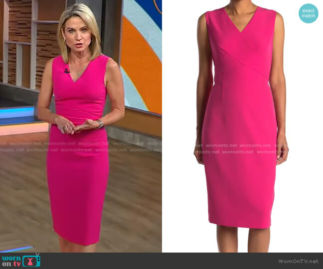 V-Neck Sleeveless Dress by Ted Baker worn by Amy Robach on Good Morning America