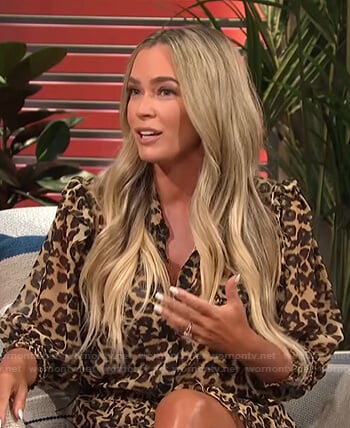 Teddi Mellencamp’s leopard print ruffle dress on E! News Daily Pop