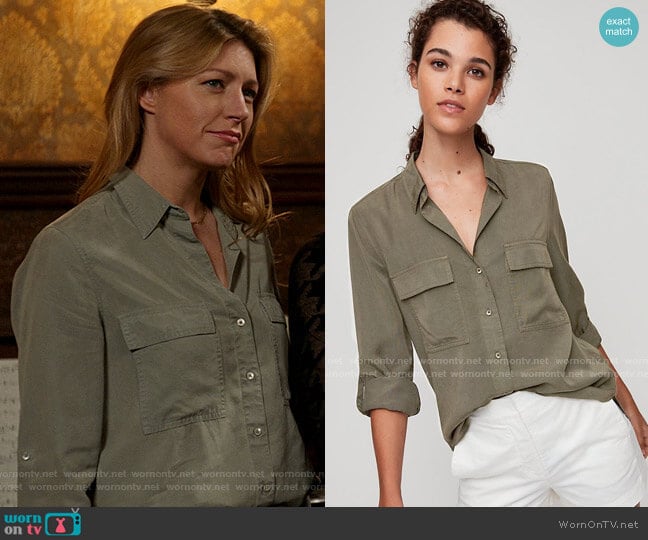 The Group by Babaton at Aritzia Utility Button Down worn by Ava Sharpe (Jes Macallan) on Legends of Tomorrow