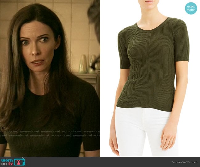 Theory Short-Sleeve Ribbed Wool Sweater worn by Lois Lane (Elizabeth Tulloch) on Superman and Lois