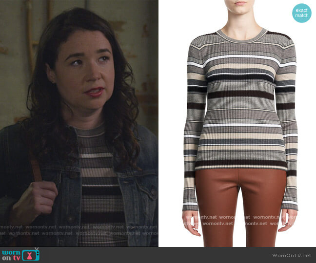 Stripe Wool Sweater by Theory worn by Marissa Gold (Sarah Steele) on The Good Fight