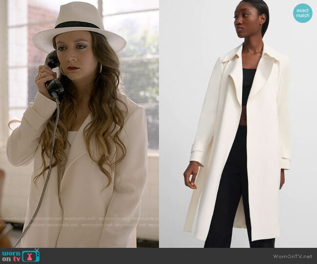 Oaklane Trench by Theory worn by Liv Whitley (Billie Lourd) on American Horror Stories