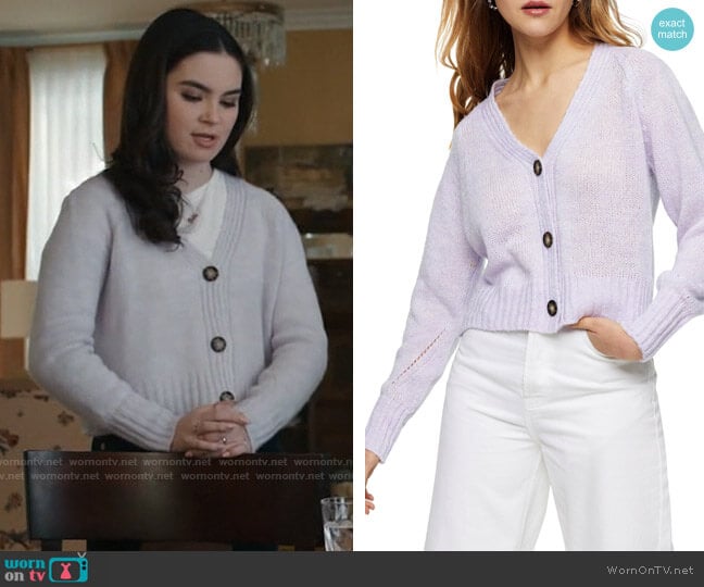 Topshop Cropped Knitted Cardigan worn by Bella Whitmore (Landry Bender) on The Republic of Sarah