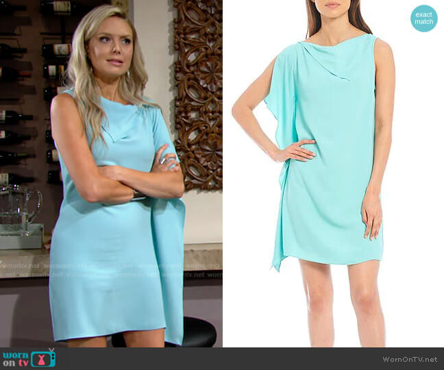 Trina Turk Ellyson Dress in Sea Glass worn by Abby Newman (Melissa Ordway) on The Young and the Restless