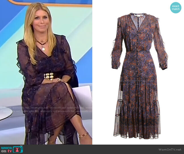 WornOnTV: Jill’s purple printed midi dress on Today | Jill Martin ...