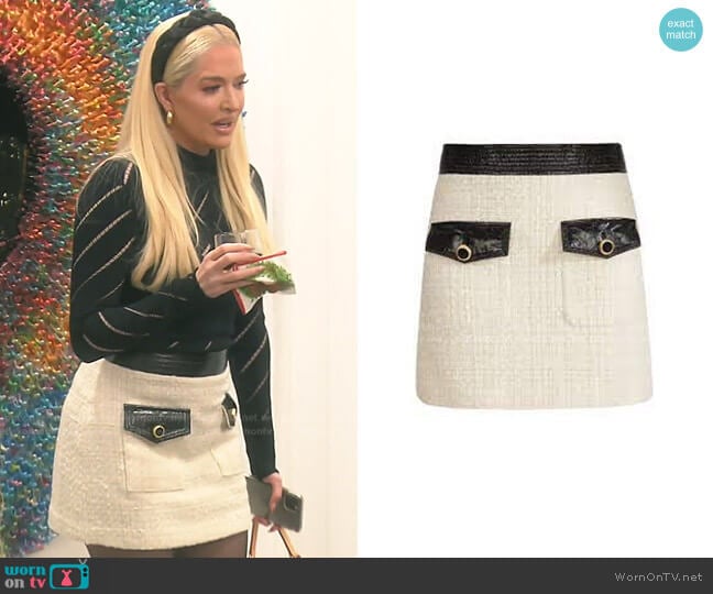 Lucy Mini Skirt by Veronica Beard worn by Erika Jayne on The Real Housewives of Beverly Hills