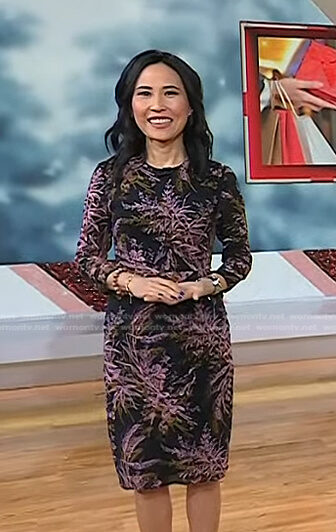 Vicky’s black and pink floral dress on Today