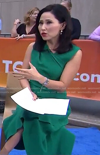 Vicky’s green asymmetric midi dress on Today