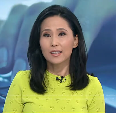 Vicky’s yellow heart sweater on Today