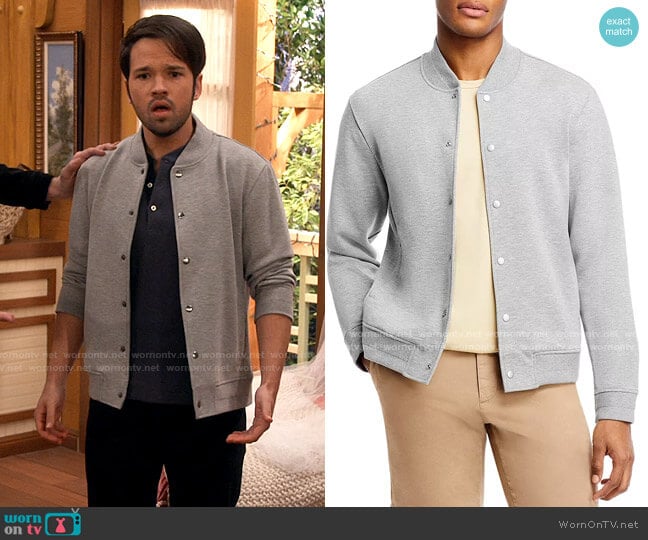 Vince Knit Bomber Jacket worn by Freddie Benson (Nathan Kress) on iCarly