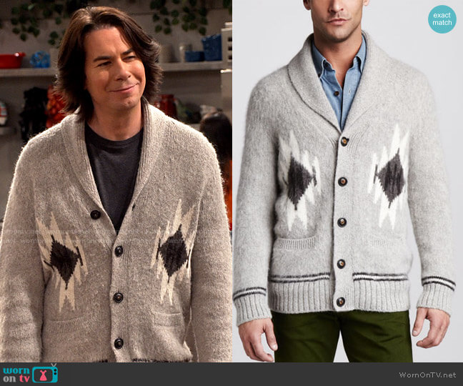 Vince Peruvian Alpaca Cardigan worn by Spencer Shay (Jerry Trainor) on iCarly