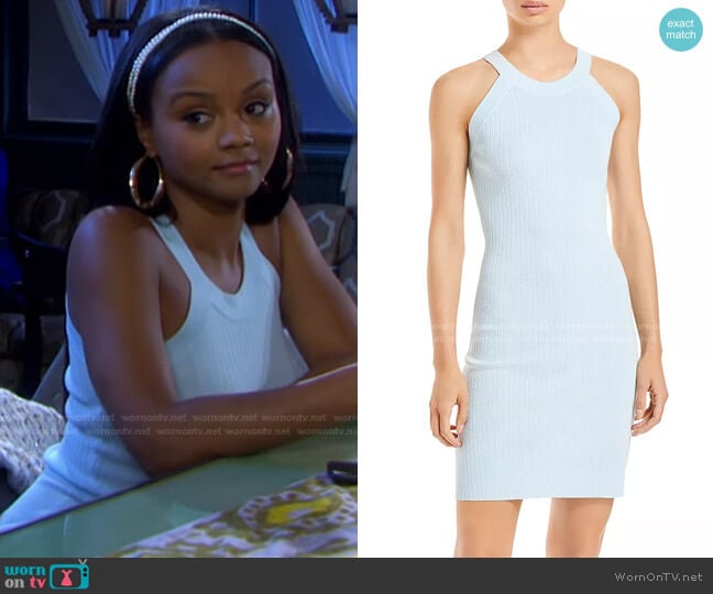 WornOnTV: Chanel's blue ribbed halter dress on Days of our Lives, Raven  Bowens