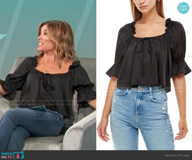 Misti Puff Sleeve Top by Wayf worn by Kit Hoover on Access Hollywood