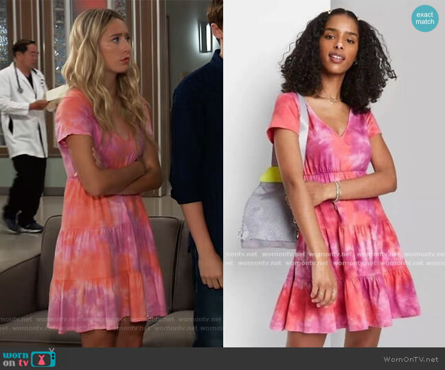 Tie Dye Dress by Wild Fable worn by Josslyn Jacks (Eden McCoy) on General Hospital