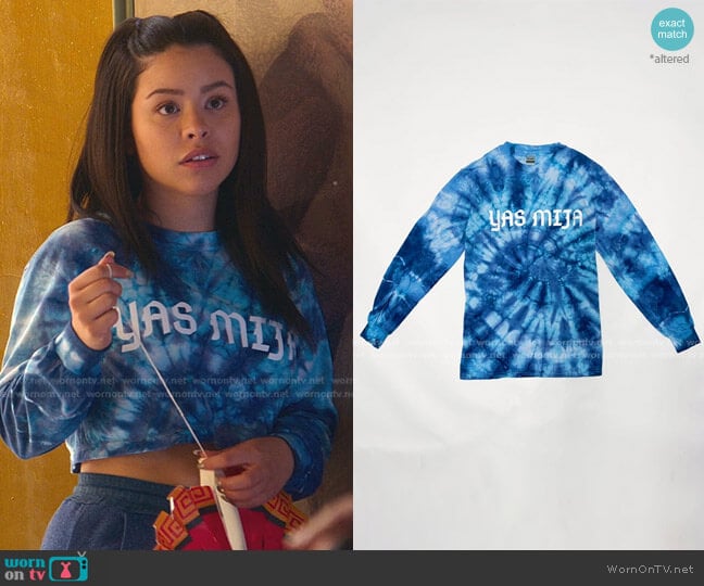 Cielito Tie-Dye Long Sleeve Shirt by Yas Mija worn by Mariana Foster (Cierra Ramirez) on Good Trouble