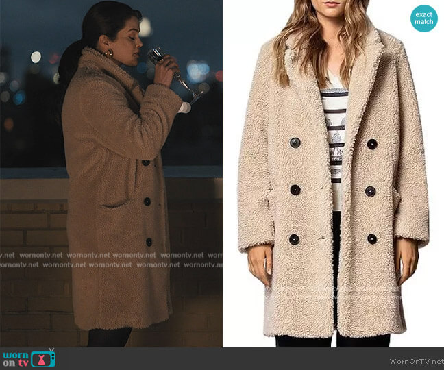 Mint Teddy-Bear Coat by Zadig & Voltaire worn by Mabel Mora (Selena Gomez) on Only Murders in the Building