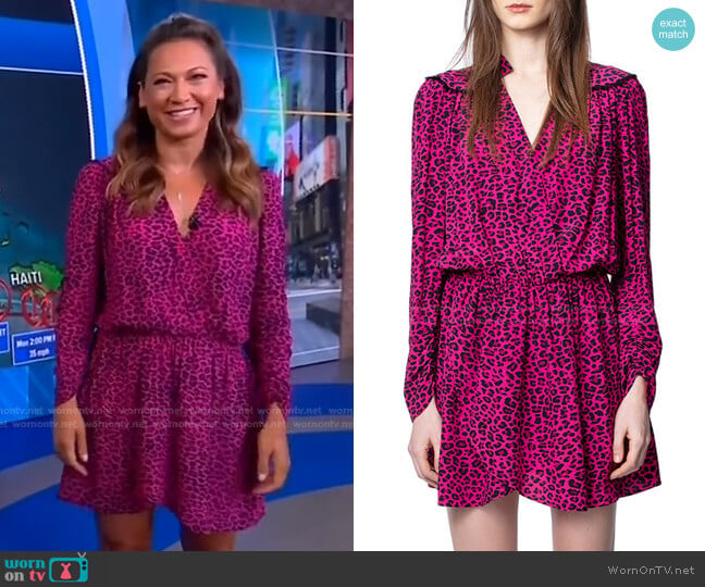 Reveal Leopard-Print Dress by Zadig & Voltaire worn by Ginger Zee on Good Morning America