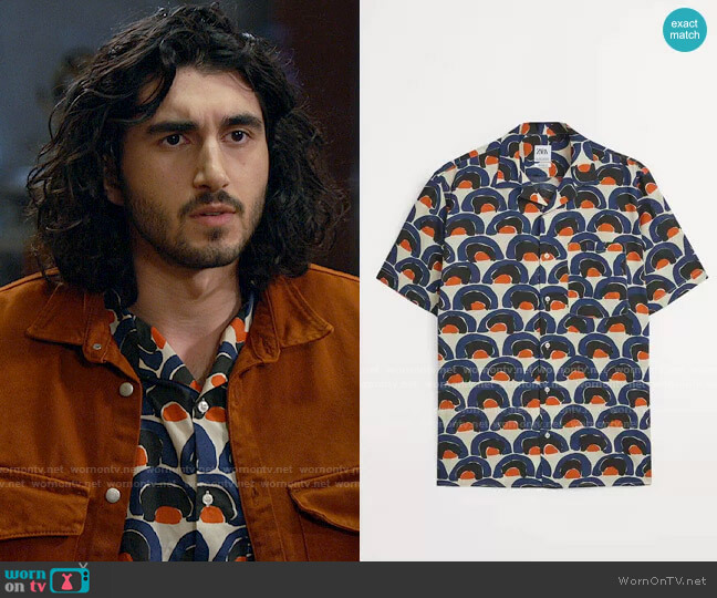 Zara Geometric Print Shirt worn by Behrad Tarazi (Shayan Sobhian) on Legends of Tomorrow