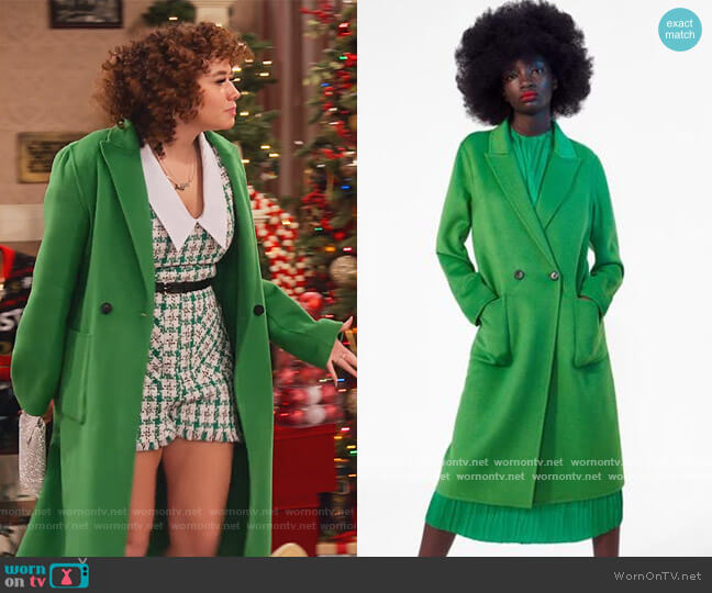 Wool Coat by Zara worn by Jade (Talia Jackson) on Family Reunion