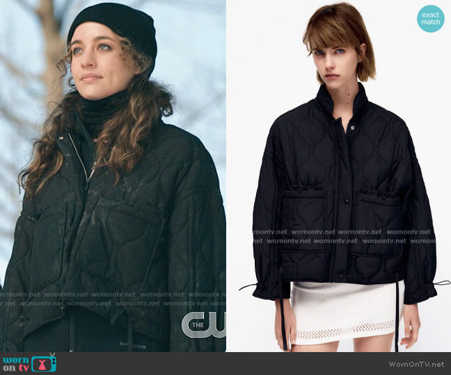 Zara Puffer Jacket with Pockets worn by Sarah Cooper (Stella Baker) on The Republic of Sarah