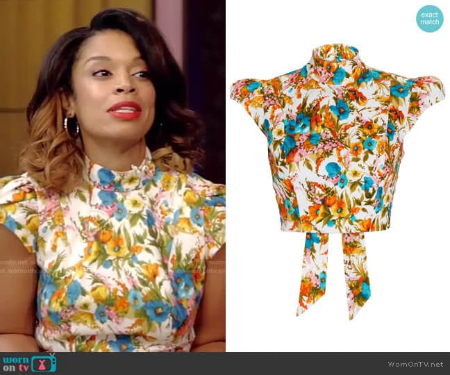 Estelle Cropped Top by Zimmermann worn by Susan Kelechi Watson on Live with Kelly and Ryan