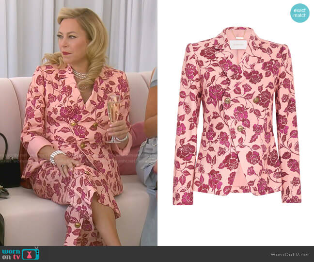 The Lovestruck Tuxedo Jacket by Zimmermann worn by Sutton Stracke on The Real Housewives of Beverly Hills